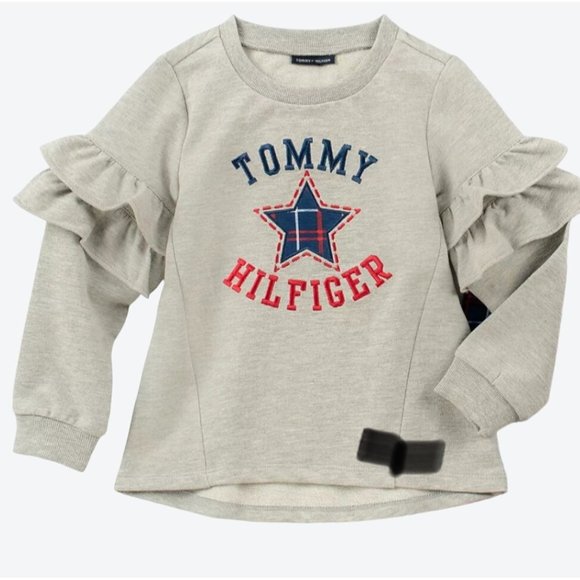 Tommy Hilfiger Other - Tommy Hilfiger Little Girls Ruffled Cotton Polyester Blend Sweatshirt Size 4T